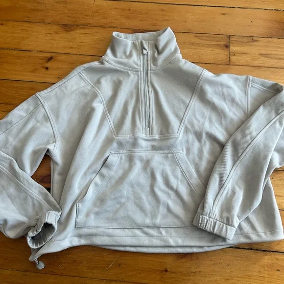 ☀️3/$25 90 degrees Women's Gray quarter zip Sweater athletic lounge XS - Picture 1 of 4
